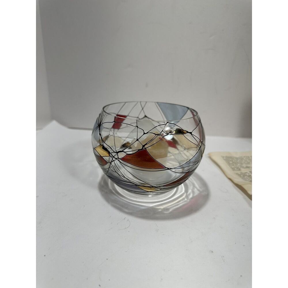 Partylite Calypso Mosaic Stained Glass W/‎ Tealight Candle Votive Holder Retired - Picture 2 of 13